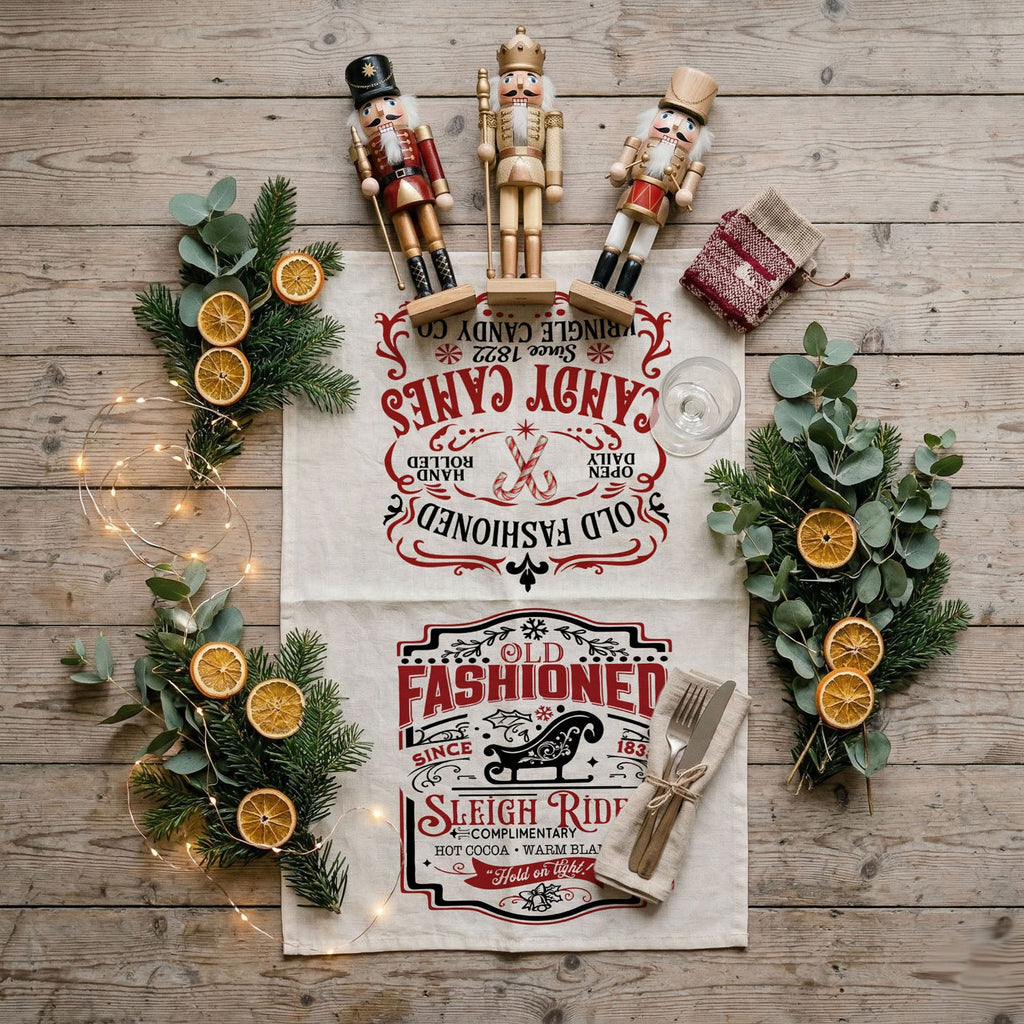 Sleigh + Candy Canes Kitchen Towel