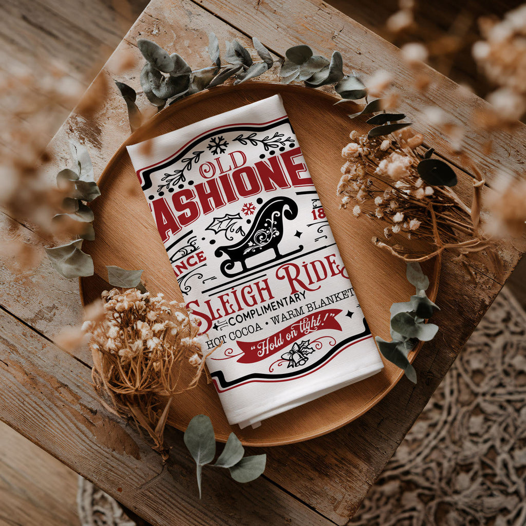 Sleigh + Candy Canes Kitchen Towel