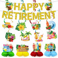 delaimastor Beach Retirement Party Decorations Banner Honeycomb Swirl 13pcs