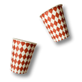 Orange Bavarian Checkered Cups (8pcs)