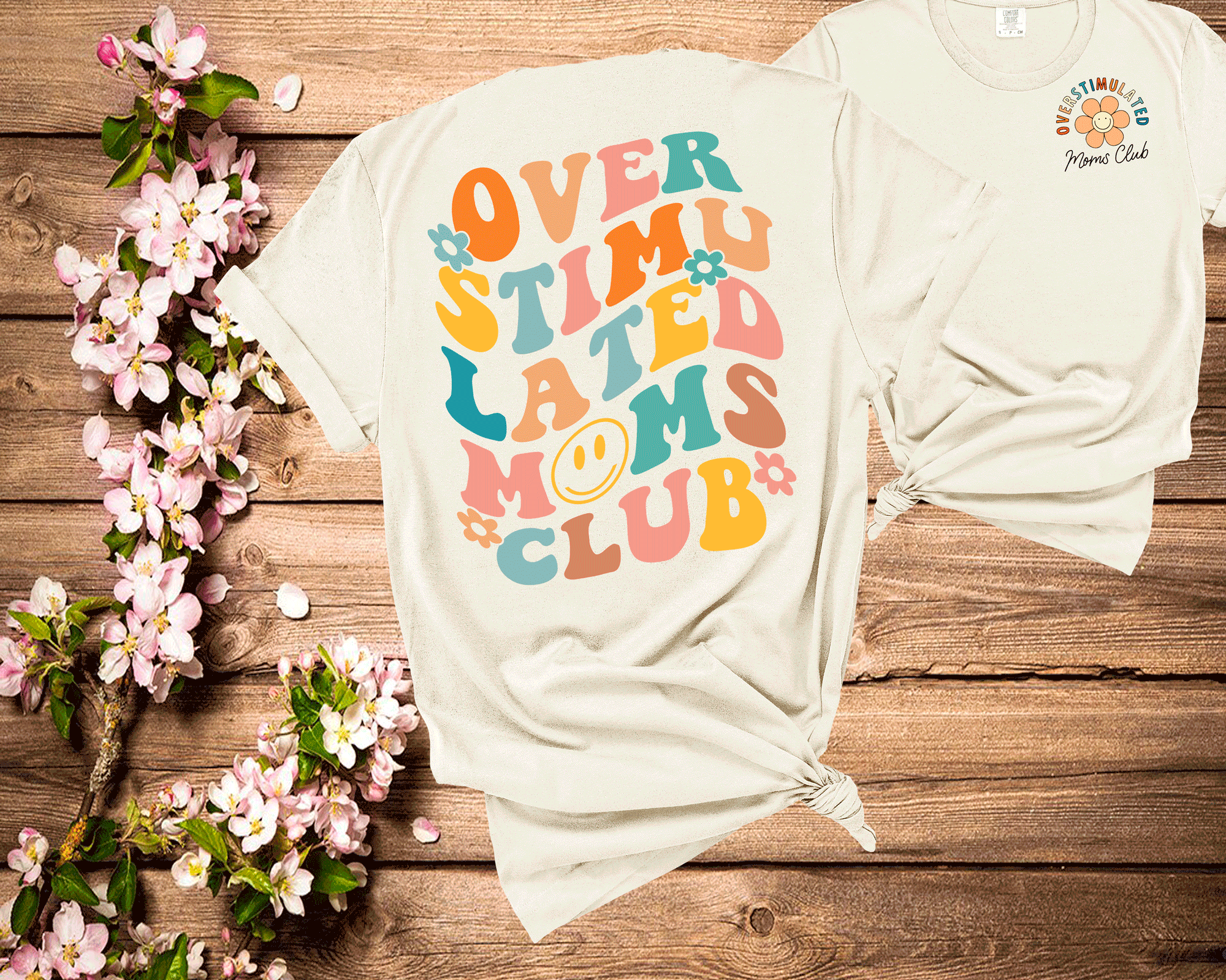 Retro Vintage Over stimulated Moms Club Mental Health Comfort Colors