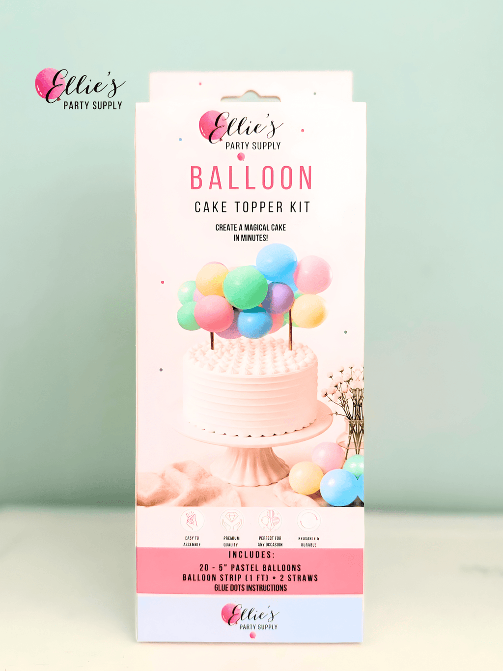 Pastel Mini Balloon Cake Topper Kit – Aesthetic Party Decor for Birthdays & Celebrations