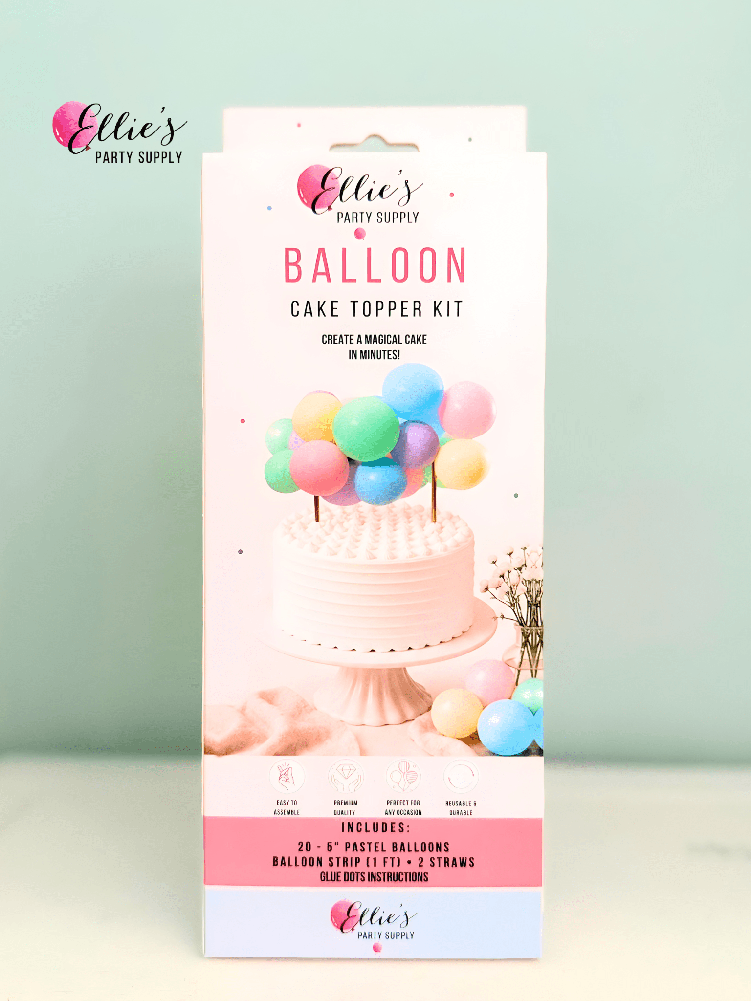 Pastel Mini Balloon Cake Topper Kit – Aesthetic Party Decor for Birthdays & Celebrations