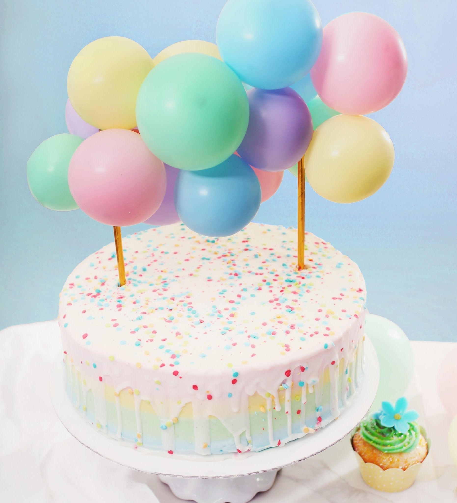 Pastel Mini Balloon Cake Topper Kit – Aesthetic Party Decor for Birthdays & Celebrations
