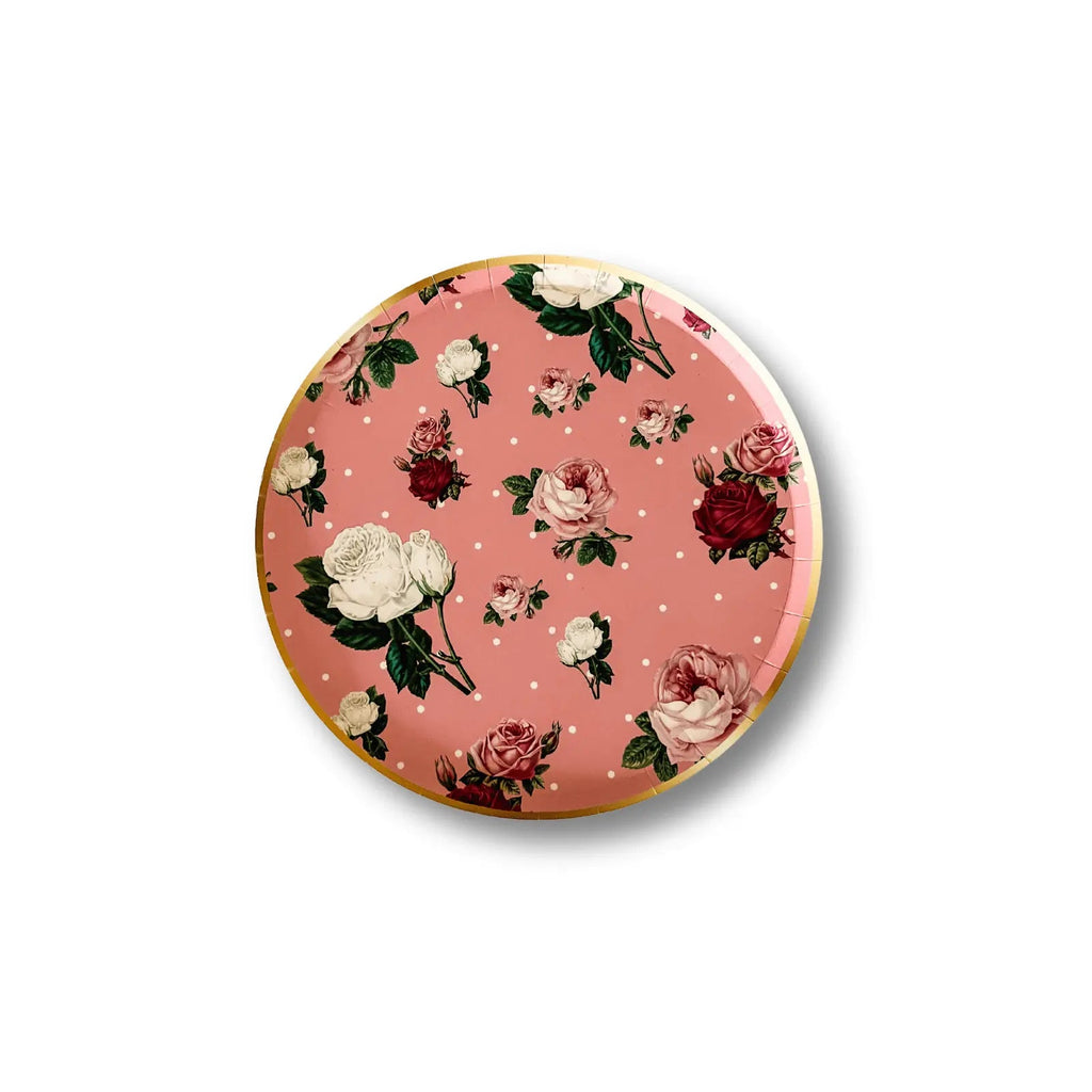 Patisserie Vintage Pink Floral Small Paper Plate (8pcs)