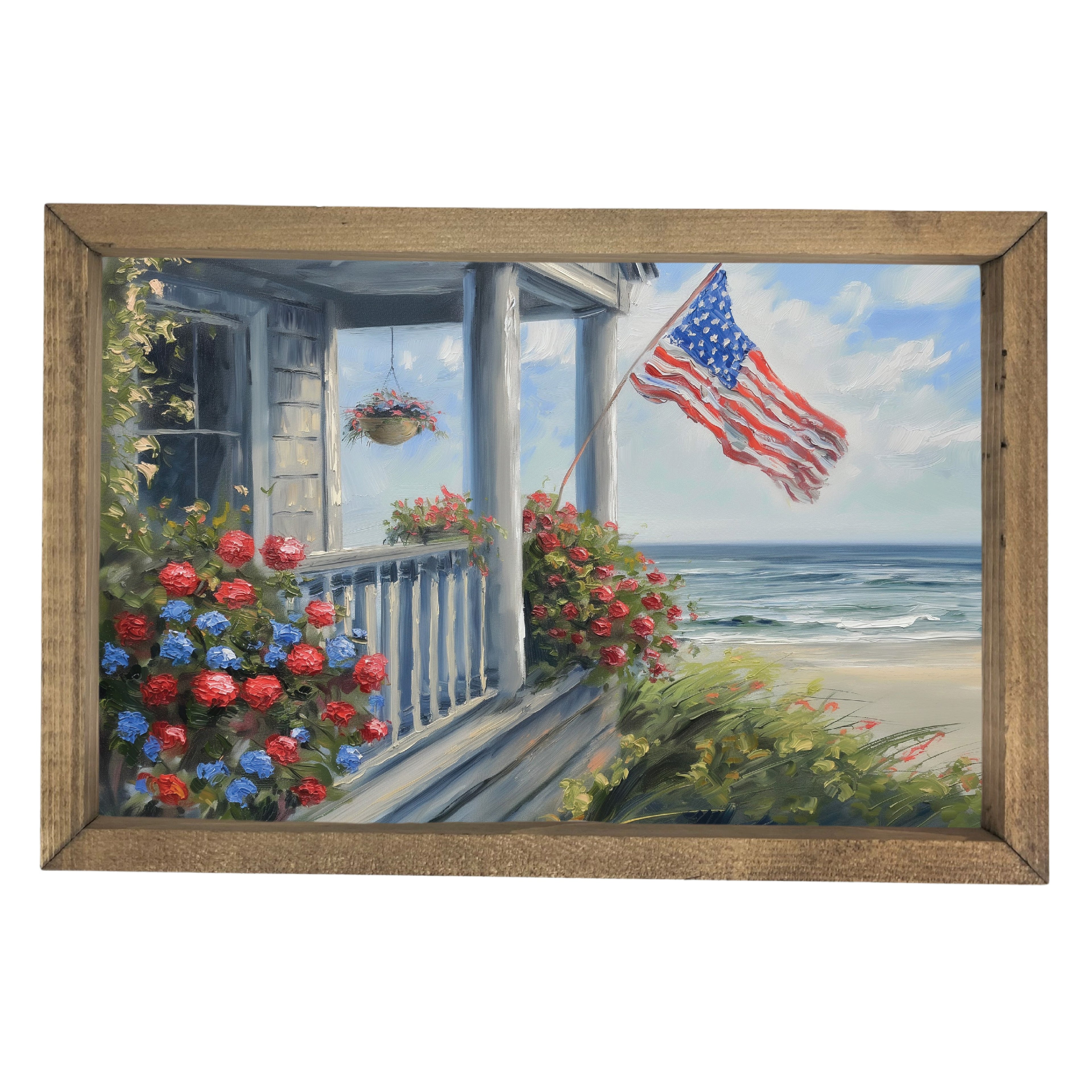 Americana Beach House Framed Art