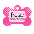 Personalized Dog Name Tag - Dog ID Tag - Custom Dog Collar Tag - Dog Tag Pink Polka Dots