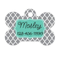 Personalized Dog Tag - Dog ID Tag - Personalized Bone Dog Tag - Pet Gift - Custom Pet ID Tag - Gray Mint