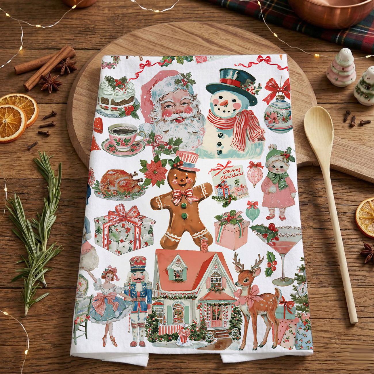 Vintage Pink Kitchen Towel
