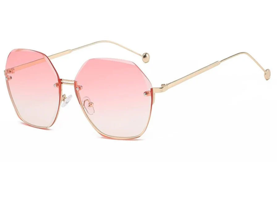 Polygonal Metal Sunglasses | Retro Luxury UV Protection Eyewear for Women