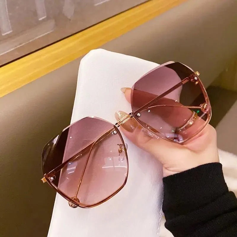 Polygonal Metal Sunglasses | Retro Luxury UV Protection Eyewear for Women