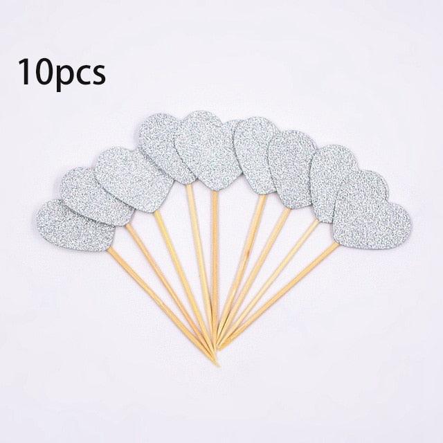 5PCs Love Happy Birthday Cake Toppers Heart Stars And Crown Stars In Various Shapes And Colors Acrylic Cake Topper Happy Birthday Cake Topper Cake Decoration Crown Stars Cupcake Topper Flags For Wedding Kids Birthday Party Supplies Cake Decoration