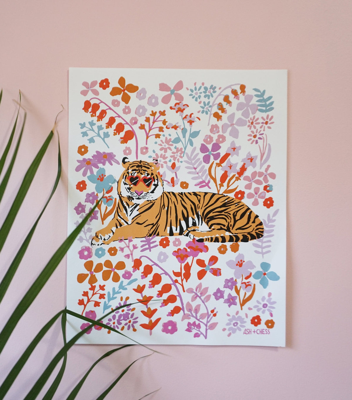11 x 14 Flower Tiger Art Print