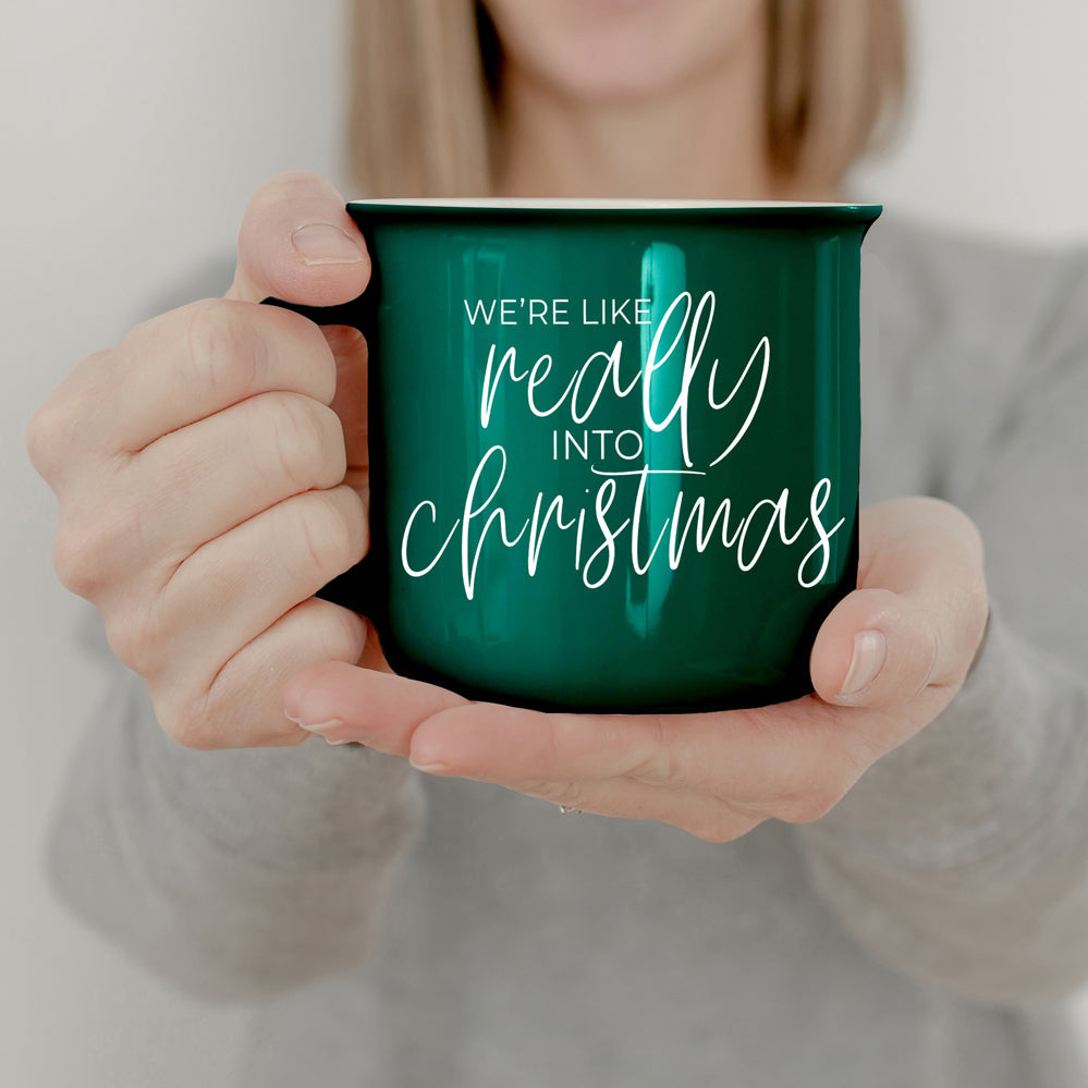Christmas Mug 14.5oz Ceramic Red Green Funny Really Into Christmas Holiday Gift