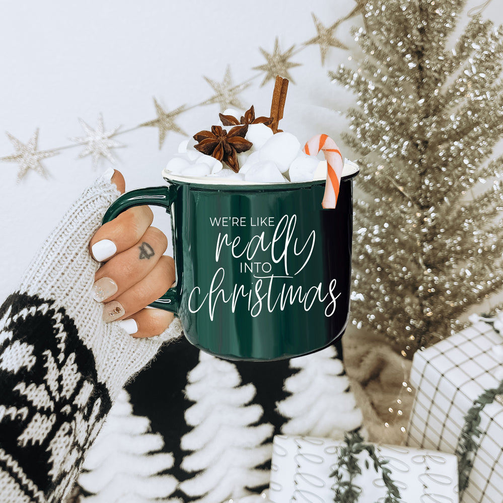 Christmas Mug 14.5oz Ceramic Red Green Funny Really Into Christmas Holiday Gift