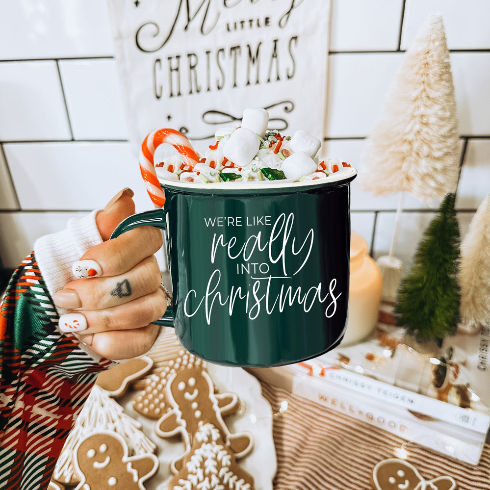 Christmas Mug 14.5oz Ceramic Red Green Funny Really Into Christmas Holiday Gift