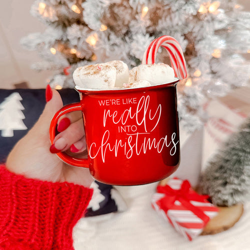 Christmas Mug 14.5oz Ceramic Red Green Funny Really Into Christmas Holiday Gift