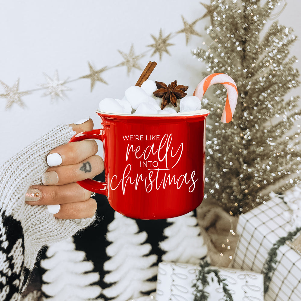 Christmas Mug 14.5oz Ceramic Red Green Funny Really Into Christmas Holiday Gift