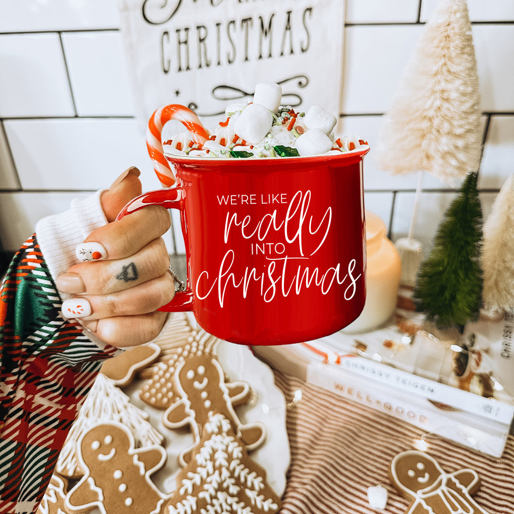 Christmas Mug 14.5oz Ceramic Red Green Funny Really Into Christmas Holiday Gift