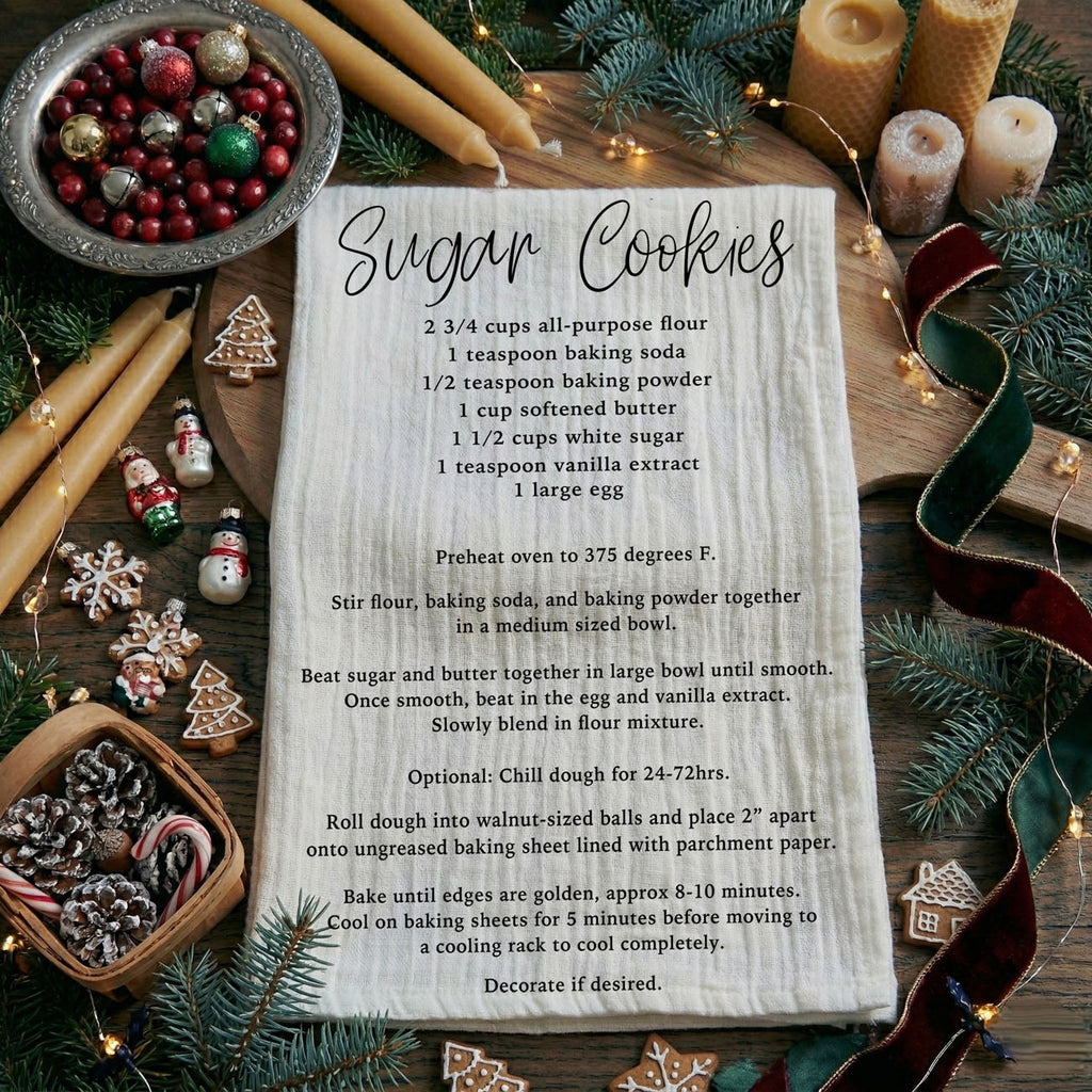 Holiday Cookie Recipe Kitchen Towel