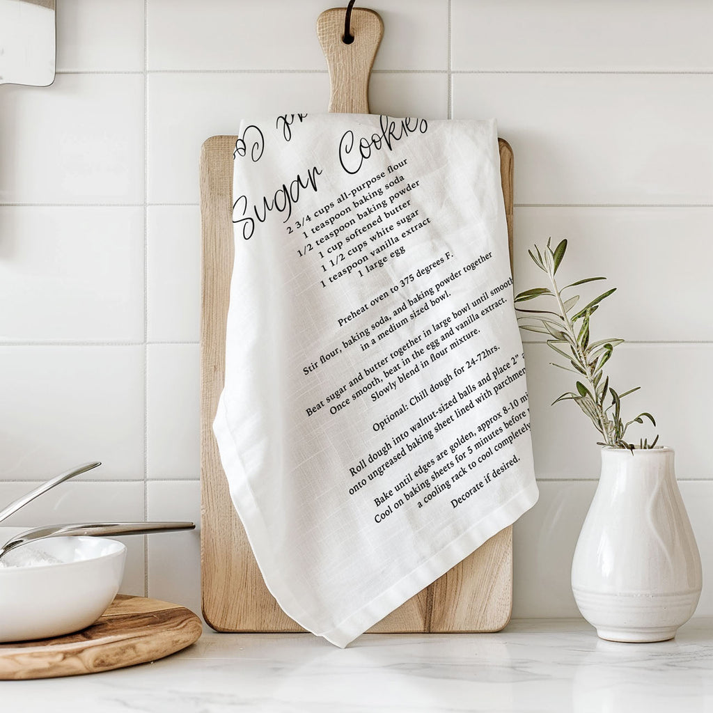 Holiday Cookie Recipe Kitchen Towel