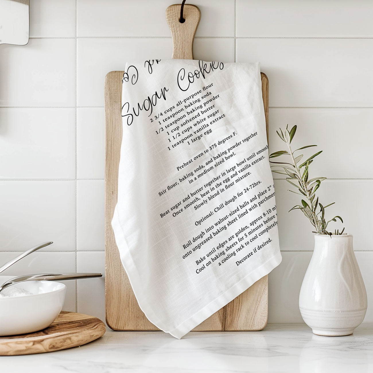 Holiday Cookie Recipe Kitchen Towel
