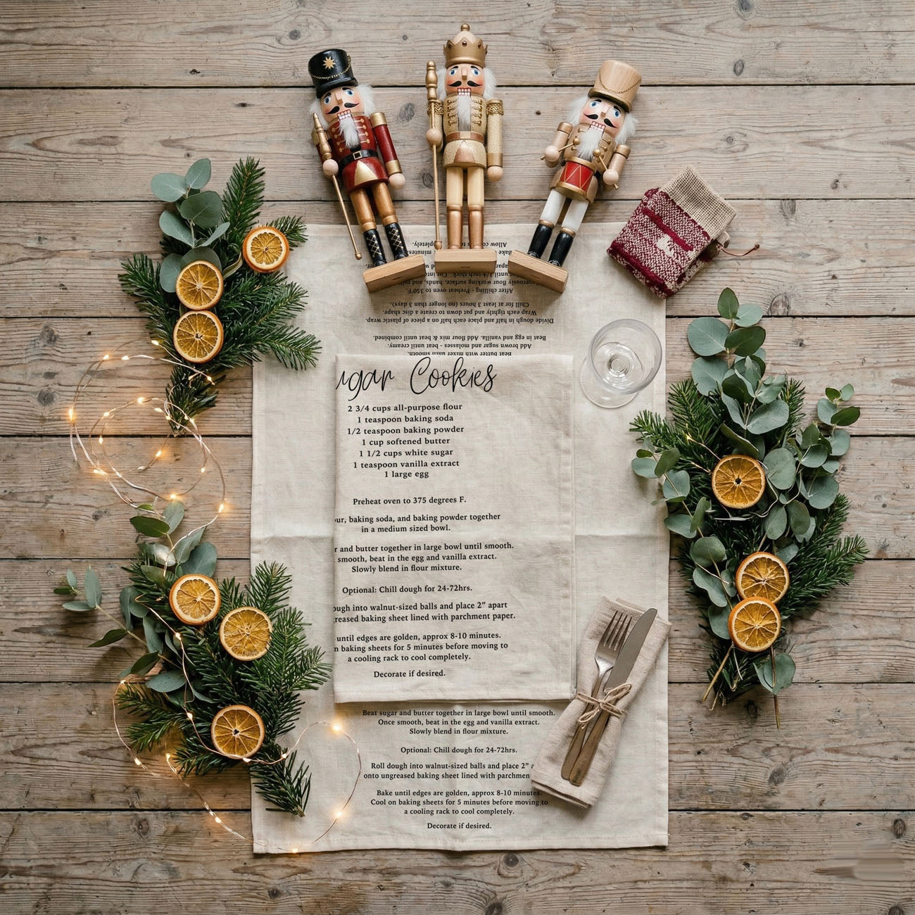 Holiday Cookie Recipe Kitchen Towel