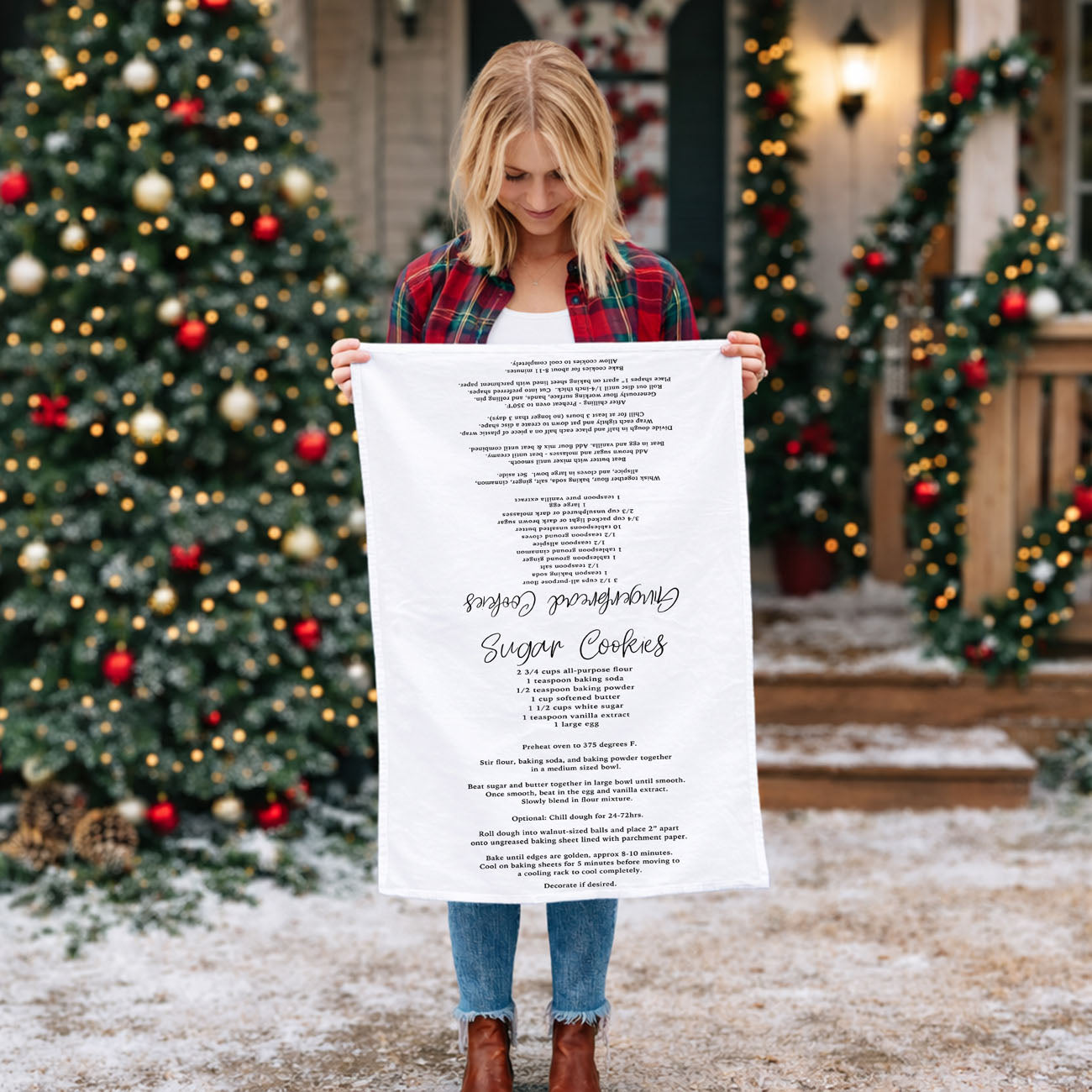 Holiday Cookie Recipe Kitchen Towel