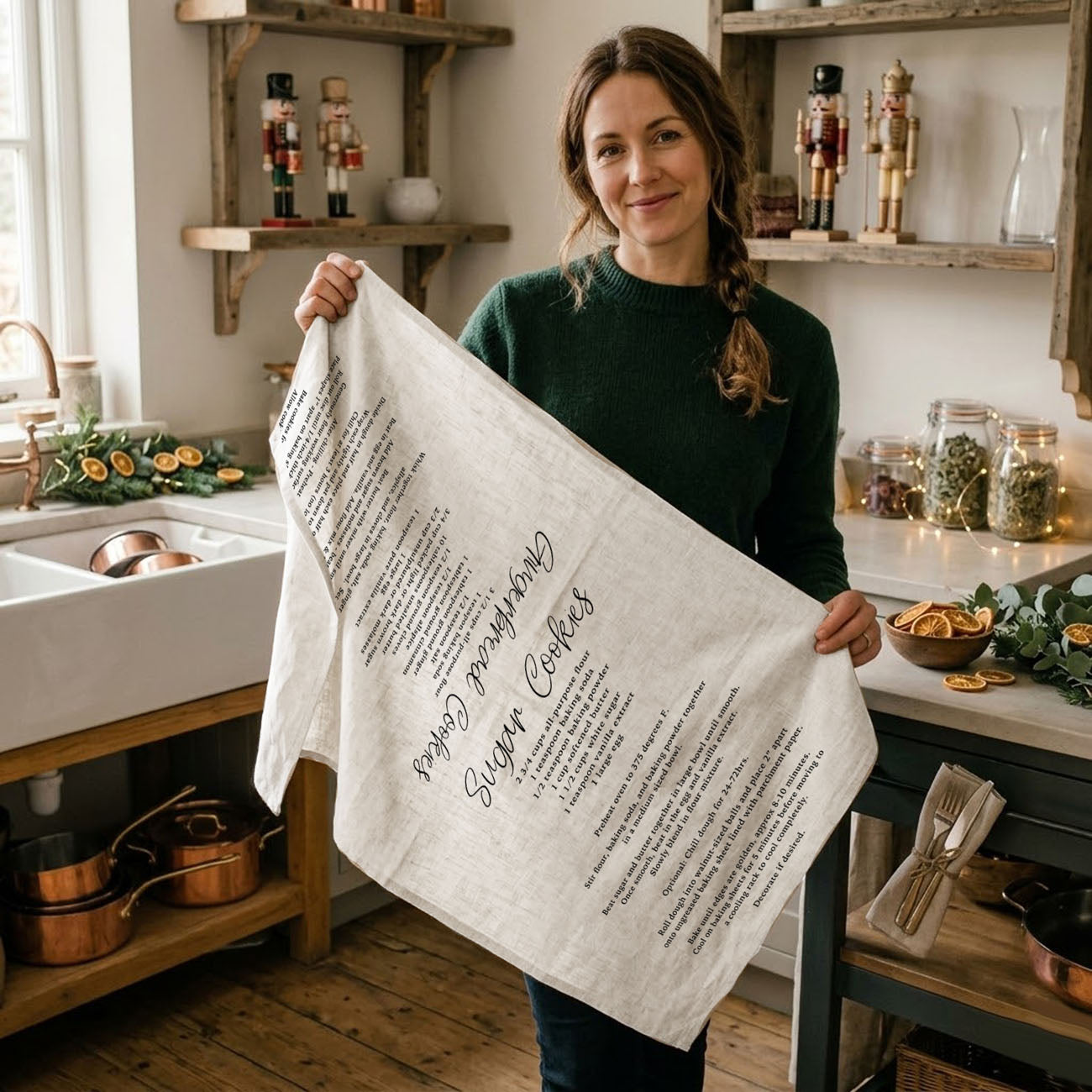 Holiday Cookie Recipe Kitchen Towel