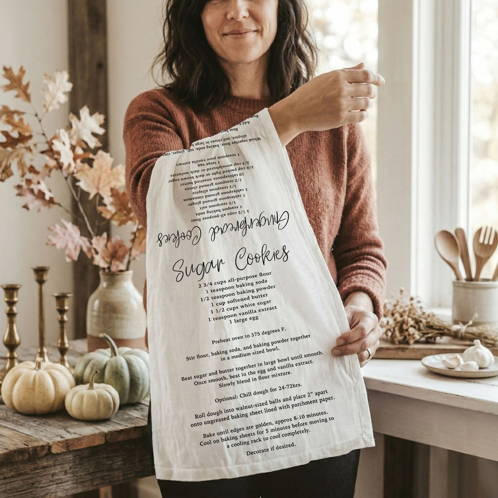 Holiday Cookie Recipe Kitchen Towel