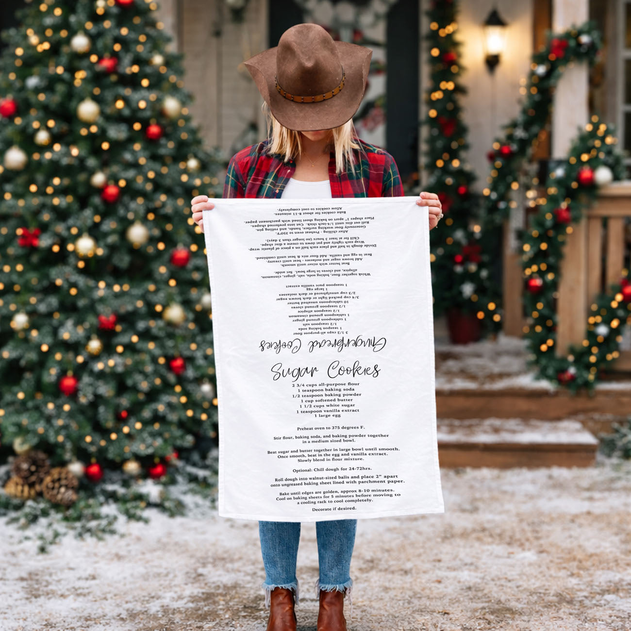 Holiday Cookie Recipe Kitchen Towel