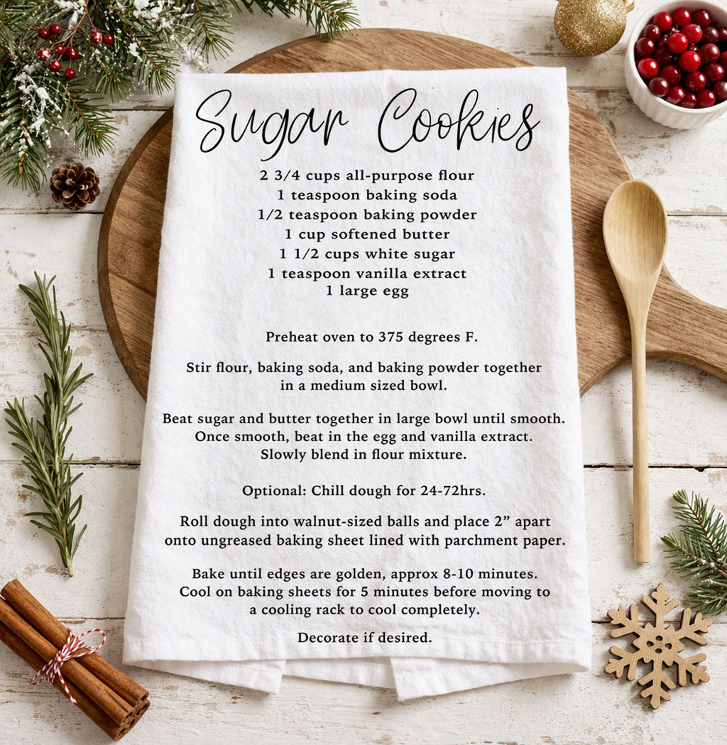 Holiday Cookie Recipe Kitchen Towel