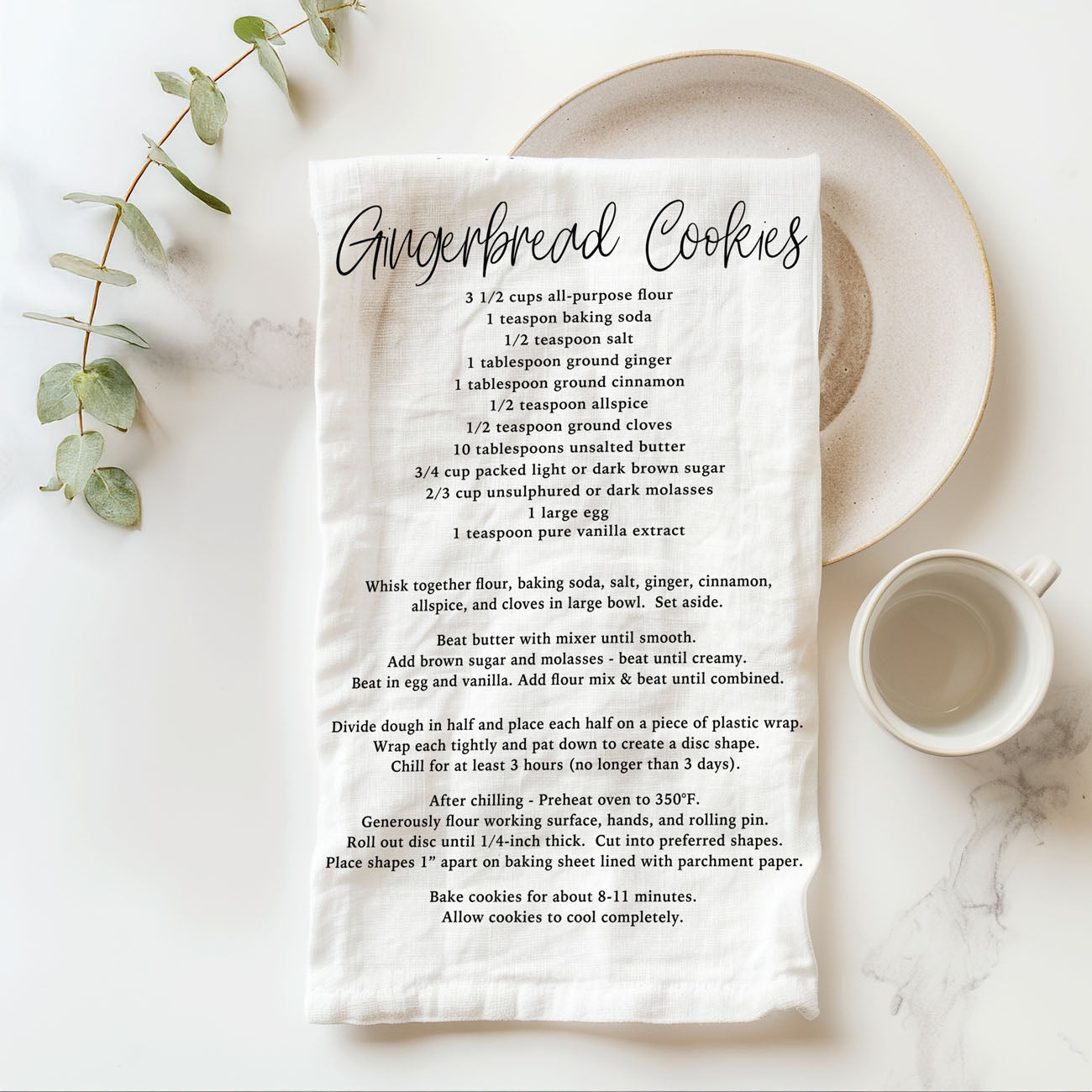 Holiday Cookie Recipe Kitchen Towel