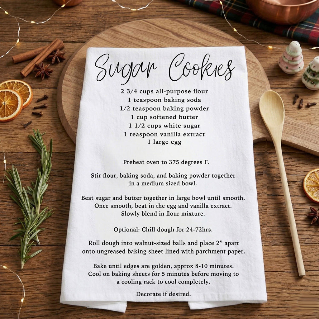 Holiday Cookie Recipe Kitchen Towel