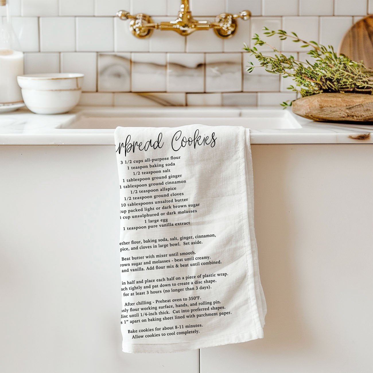 Holiday Cookie Recipe Kitchen Towel