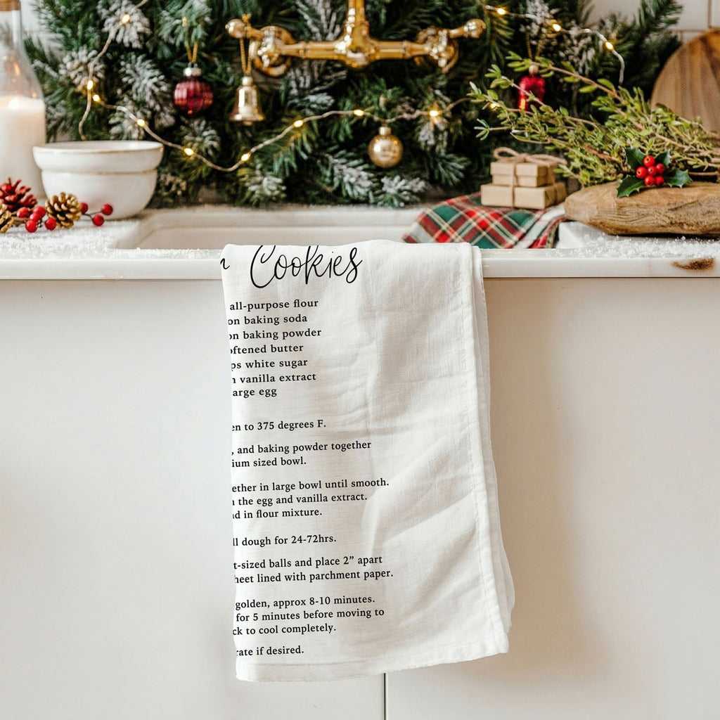 Holiday Cookie Recipe Kitchen Towel