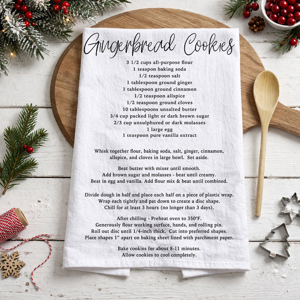 Holiday Cookie Recipe Kitchen Towel