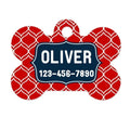 Red Navy Blue Dog Name Tag - Dog Collar Name Tag