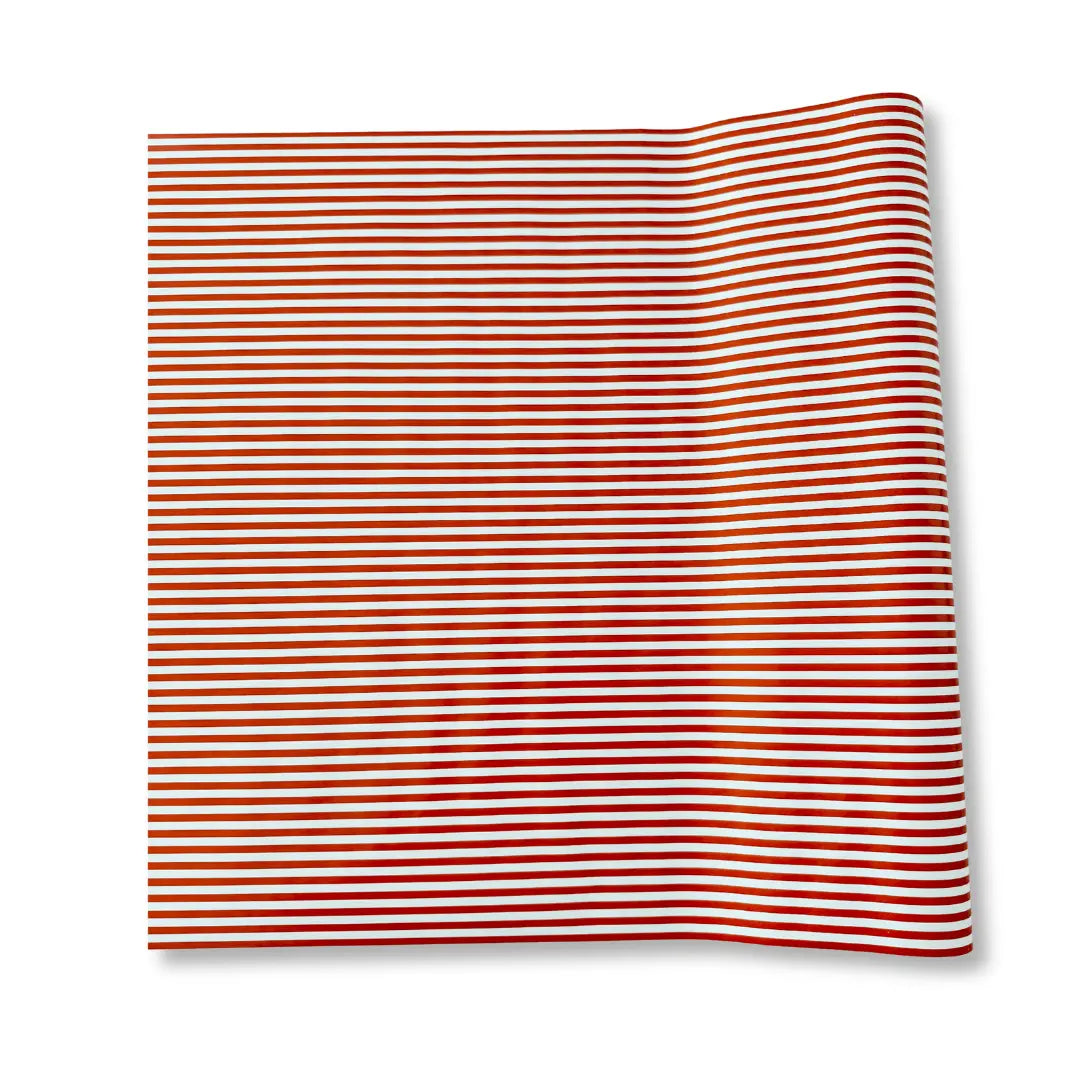 Red Striped Paper Table Runner – 19.5” x 150” | Disposable Party Table Décor