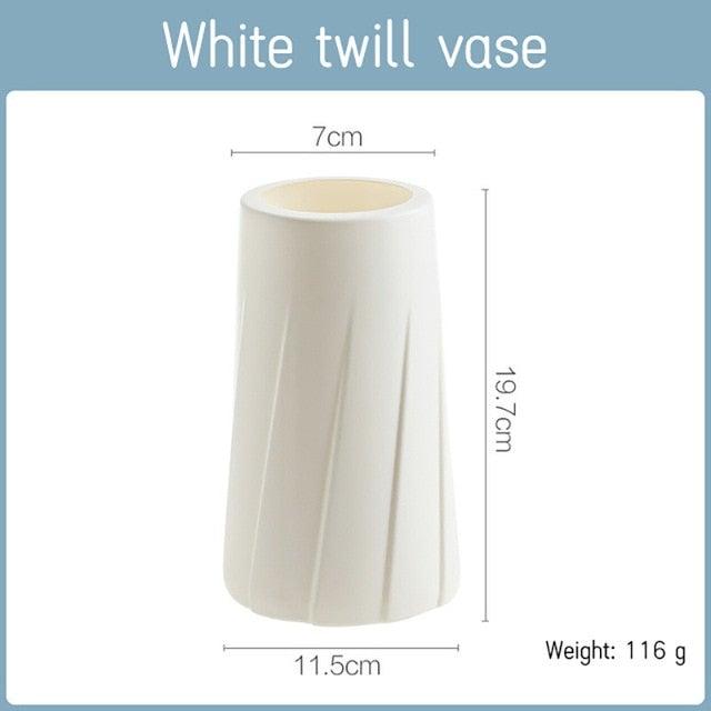 Retro Vintage  Plastic Imitation Ceramic Decorative Flower Vases for Decor Home, Living Room, Office, Parties, Wedding, Gift for Family Friends Vase Living Room Decoration Ornaments Modern Origami Plastic Vases for Flower Arrangements Home Decor