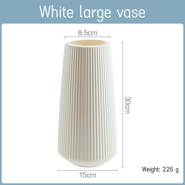Retro Vintage  Plastic Imitation Ceramic Decorative Flower Vases for Decor Home, Living Room, Office, Parties, Wedding, Gift for Family Friends Vase Living Room Decoration Ornaments Modern Origami Plastic Vases for Flower Arrangements Home Decor