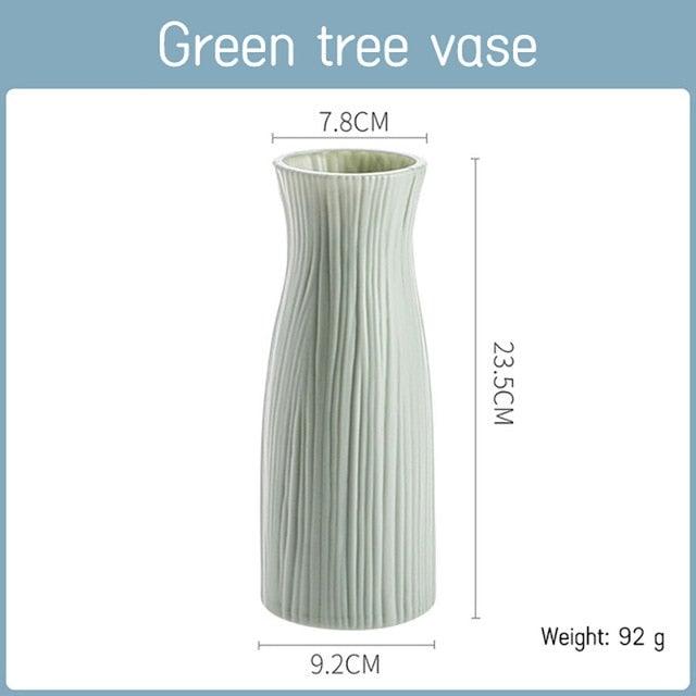 Retro Vintage  Plastic Imitation Ceramic Decorative Flower Vases for Decor Home, Living Room, Office, Parties, Wedding, Gift for Family Friends Vase Living Room Decoration Ornaments Modern Origami Plastic Vases for Flower Arrangements Home Decor