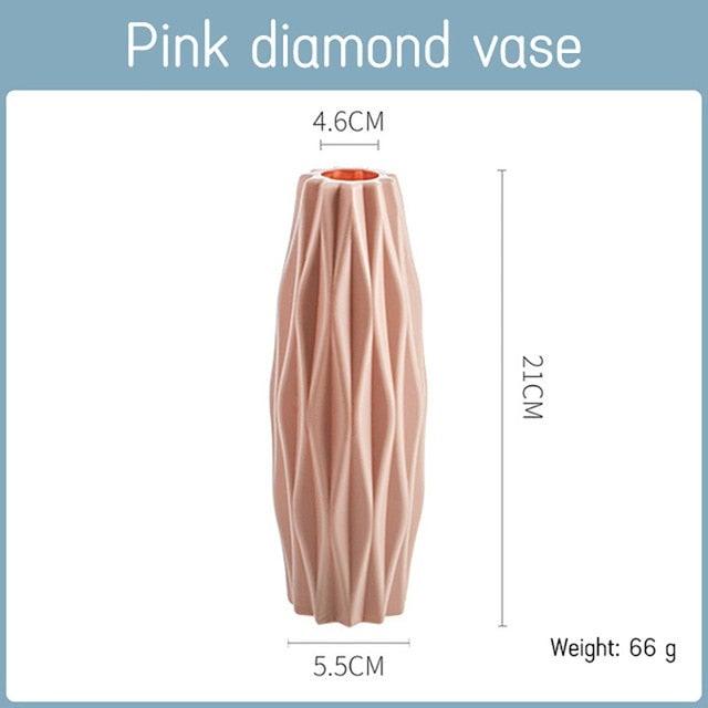 Retro Vintage  Plastic Imitation Ceramic Decorative Flower Vases for Decor Home, Living Room, Office, Parties, Wedding, Gift for Family Friends Vase Living Room Decoration Ornaments Modern Origami Plastic Vases for Flower Arrangements Home Decor