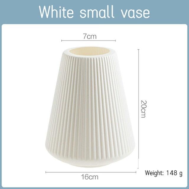Retro Vintage  Plastic Imitation Ceramic Decorative Flower Vases for Decor Home, Living Room, Office, Parties, Wedding, Gift for Family Friends Vase Living Room Decoration Ornaments Modern Origami Plastic Vases for Flower Arrangements Home Decor