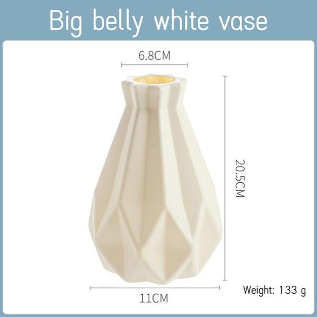 Retro Vintage  Plastic Imitation Ceramic Decorative Flower Vases for Decor Home, Living Room, Office, Parties, Wedding, Gift for Family Friends Vase Living Room Decoration Ornaments Modern Origami Plastic Vases for Flower Arrangements Home Decor