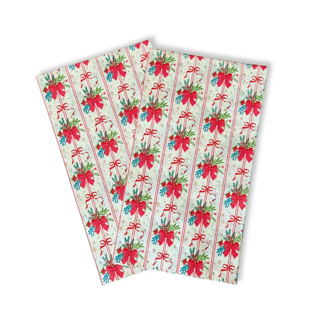 Ribbons & Cheer Gingerbread Bow Guest Napkins (24pcs)