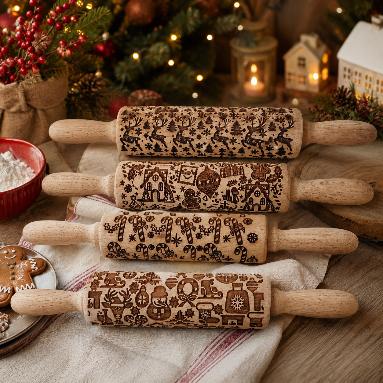 Christmas Rolling Pin Set | 10 Styles