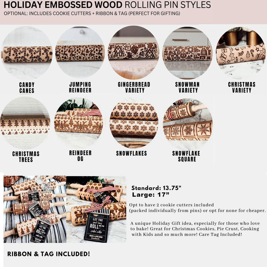 Christmas Rolling Pin Set | 10 Styles