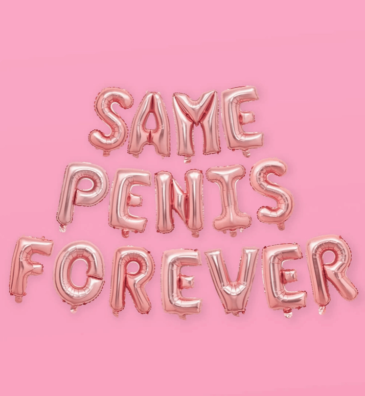 Rose Gold SAME PENIS FOREVER Balloons – 16" Banner