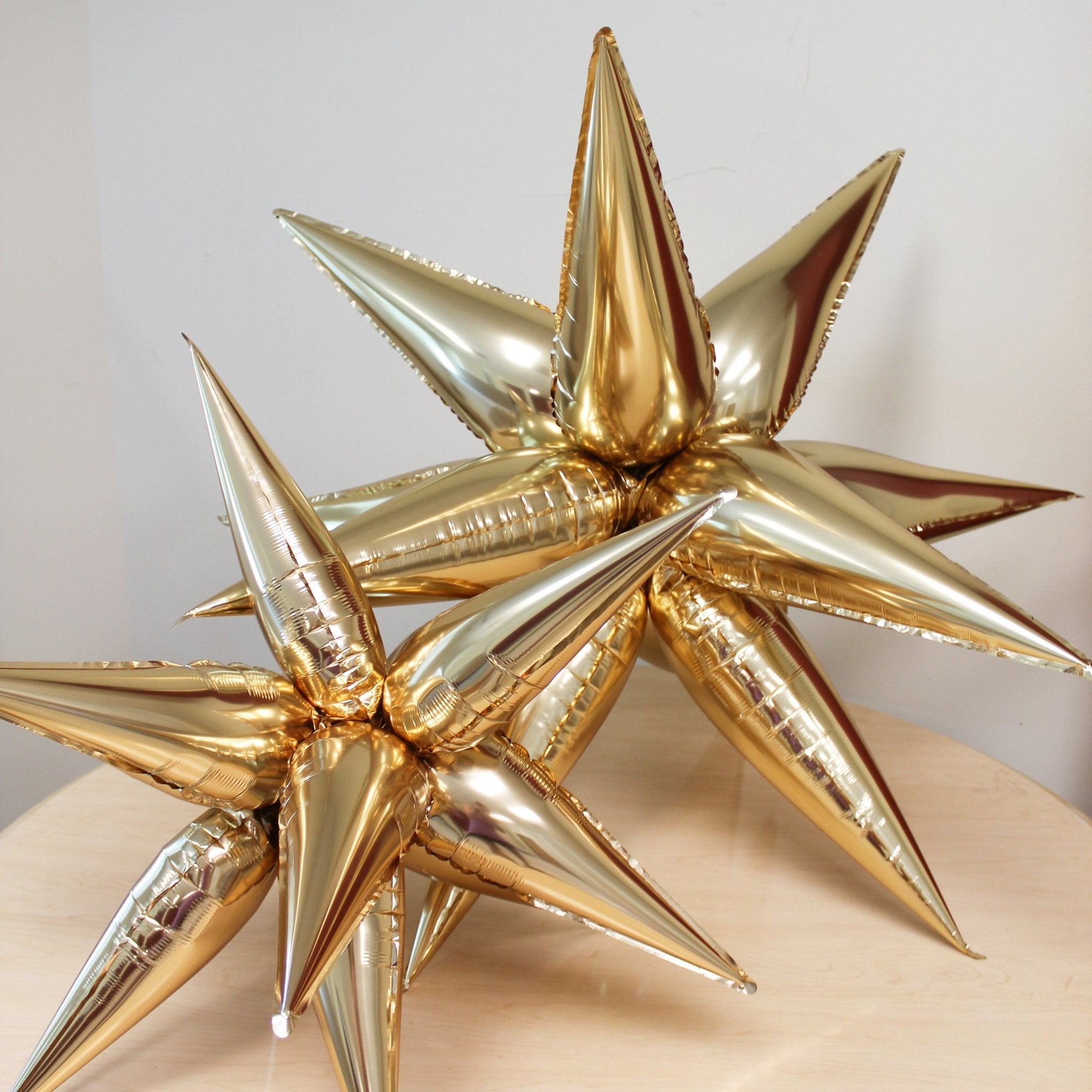 Rose Gold Starburst Cluster Balloon | Chrome Metallic Foil Star